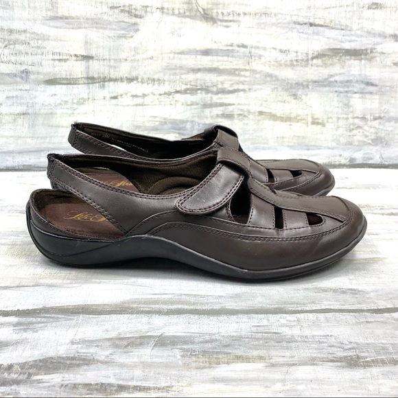 LifeStride Ox Brown “Mello” Leather Slingback Sandal Casual Comfort Shoe w/Box - Picture 6 of 16